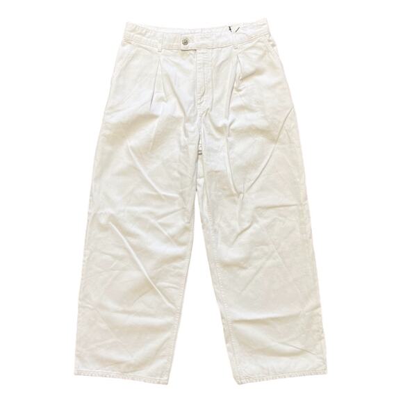 NWT ZARA Wide Leg Pleat Front Baggy Jeans  Rhinestone button  High rise SZ 10 - Picture 1 of 11